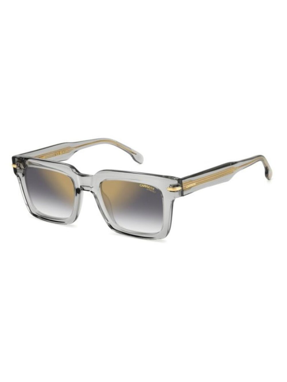 New Carrera Men's Sunglasses Grey Square Gold Lens Acetate Frame Race 316 S KB7